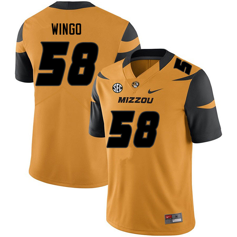 Men #58 Mekhi Wingo Missouri Tigers College Football Jerseys Sale-Yellow